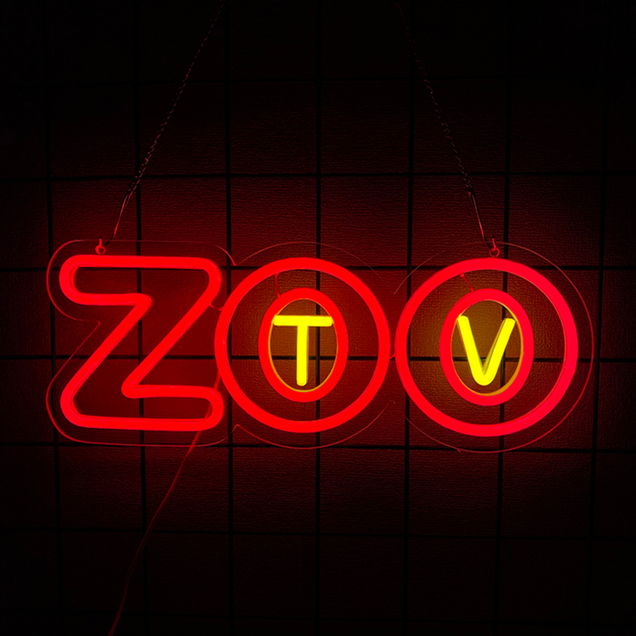 Zoo Party Games - لافتة نيون على شكل حرف Zoo،